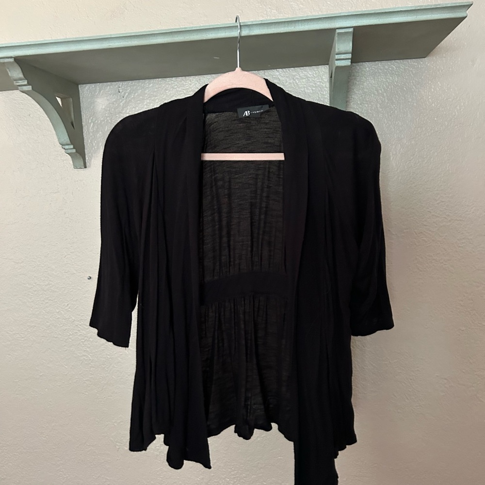 Black Open Front Cardigan